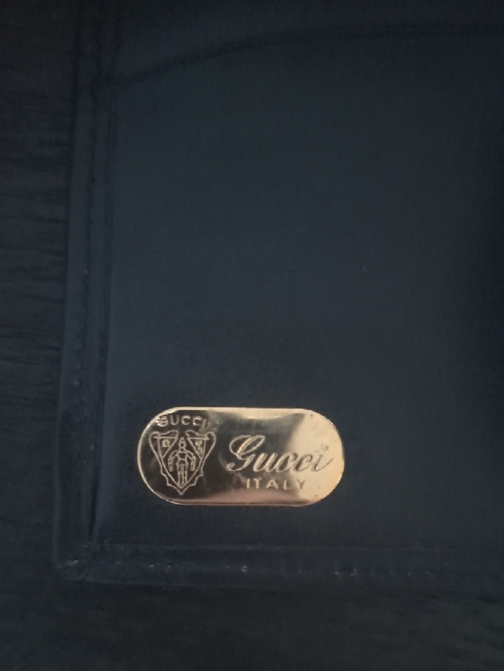 Gucci Navy Blue Leather Bifold Wallet with Gold Emblem - Picture 3 of 7